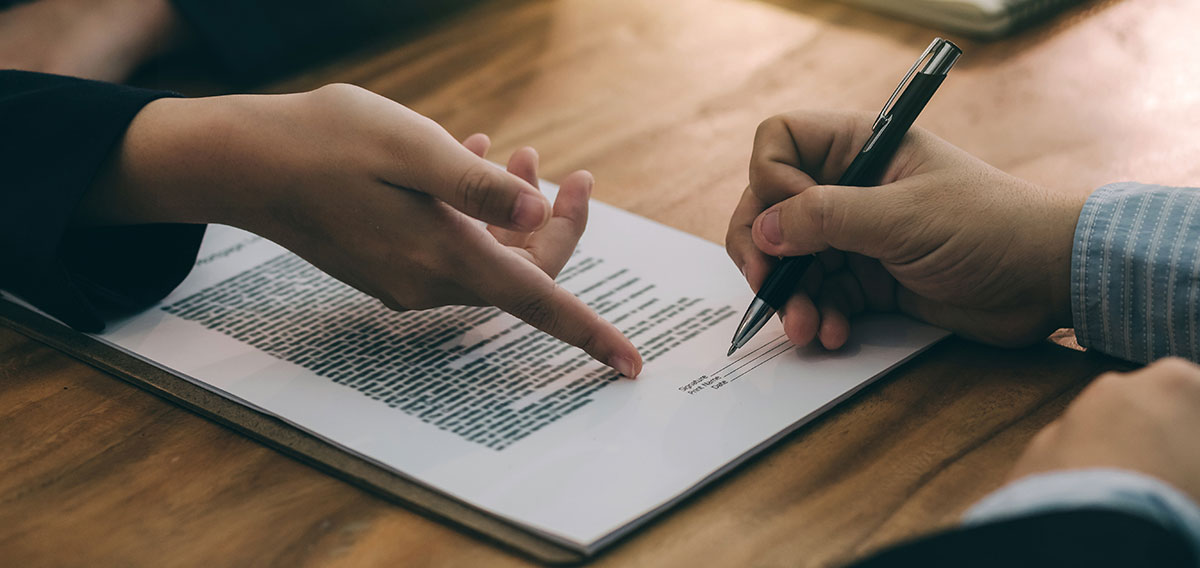 Signing a contract
